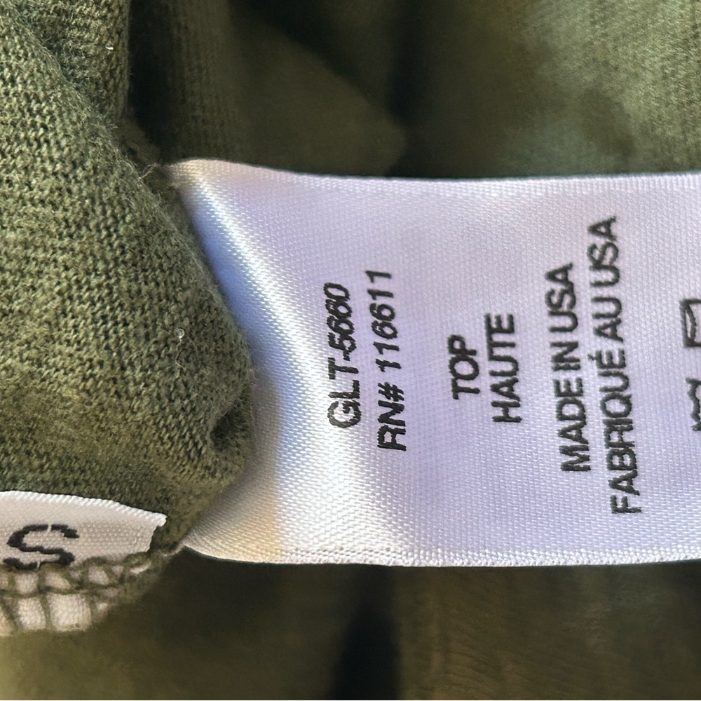New Anthropologie Paula Asymmetrical Seamed Good Luck Tee Size Small Green - Picture 5 of 6